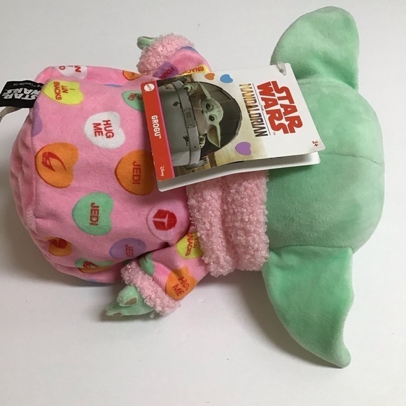Star Wars Mandalorian Grogu Valentine Hearts Disney Plush 9" Baby Yoda Mattel - Picture 12 of 15